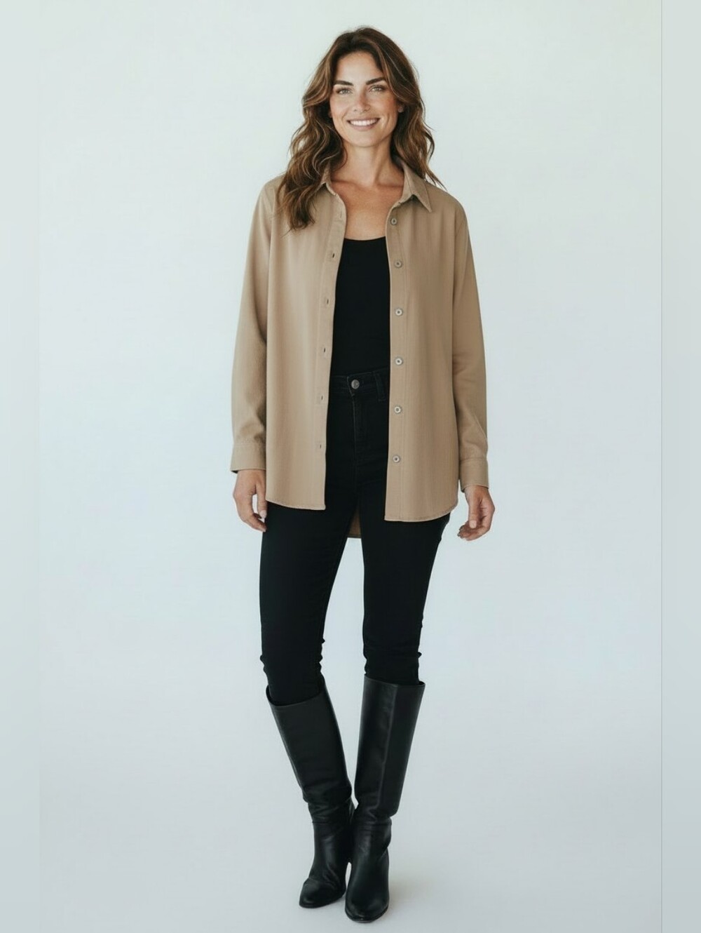 Eileen Fisher Thick Canvas Shirt Jacket, Taupe